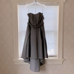 NWT David’s Bridal Strapless High-Low Bridesmaid Dress, Sz 8